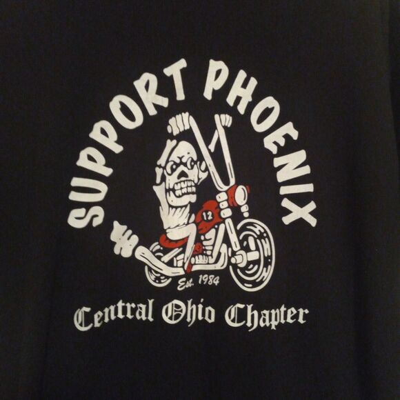 Phoenix Motorcycle Club Central Ohio Chapter Shirt-Large-Skeleton Graphic-Biker - Picture 4 of 7